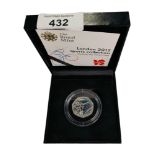 LONDON 2012 SPORTS COLLECTION CYCLING 50P SILVER COIN IN BOX WITH CERTIFICATE