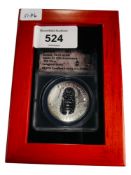 CASED APOLLO II 50TH ANNIVERSARY .999 SILVER INAUGURAL STRIKE