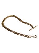 GOLD PLATED ALBERT CHAIN WITH T-BAR