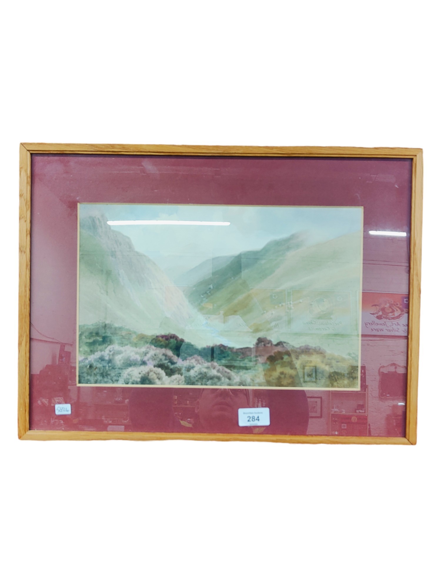 J.W.CAREY WATERCOLOUR MOUNTAIN LANDSCAPE 35CM X 23CM