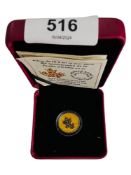 2019 $10 PURE GOLD COIN 40TH ANNIVERSARY OF THE GOLD MAPLE LEAF IN BOX WITH CERTIFICATE 7.8 GRAMS