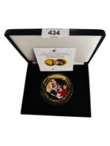 THE 50TH ANNIVERSARY OF ENGLAND'S 1966 VICTORY GOLD PLATED SILVER PROOF TRIPLE THICKNESS £5 COIN