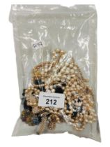 BAG OF COSTUME JEWELLERY