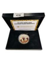 THE FIRST WORLD WAR CENTENARY SILVER NUMISPROOF 2 OZ COIN IN BOX WITH CERTIFICATE