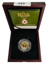 THE BATTLE OF BRITAIN MEMORIAL FLIGHT 60TH ANNIVERSARY SILVER PROOF £5 COIN IN BOX WITH CERTIFICATE