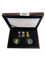 FIRST WORLD WAR CENTENARY SILVER COIN & MEDAL COLLECTION IN BOX WITH CERTIFICATE