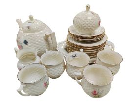 FULL 22 PIECE DONEGAL CHINA TEA SET INCLUDING TEAPOT