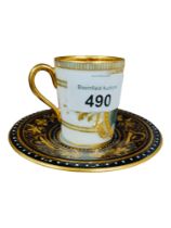 VIENNA HAND PAINTED AND SIGNED CABINET CUP & SAUCER - AS FOUND