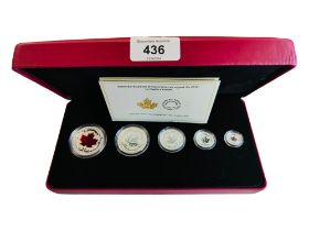 2015 FINE SILVER FRACTIONAL SET: THE MAPLE LEAF IN B0X WITH CERTIFICATE