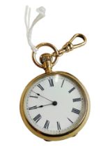 10 CARAT GOLD LADIES FOB WATCH - TOTAL GROSS WEIGHT 34.65 GRAMS