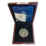 THE SAPPHIRE JUBILEE £5 SILVER PROOF COIN IN BOX WITH CERTIFICATE