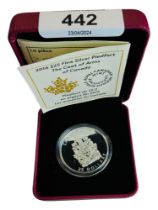 2016 $25 FINE SILVER PIEDFORT THE COAT OF ARMS OF CANADA IN BOX WITH CERTIFICATE