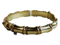 VINTAGE BAMBOO STYLE ROLLED GOLD BANGLE