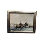 SYDNEY VALE F.R.S.A. 1916-1991 - WATERCOLOUR - LONDON DOCKS 37CM X 27CM