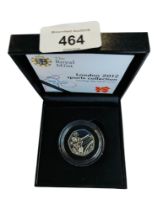 LONDON 2012 SPORTS COLLECTION CYCLING 50P SILVER COIN IN BOX WITH CERTIFICATE