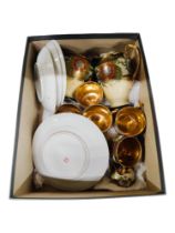 BOX OF JAPANESE PLATES & CUPS ETC