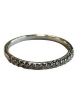 9 CARAT WHITE GOLD DIAMOND SET HALF ETERNITY RING