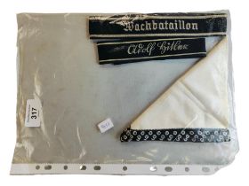 2 GERMAN ARMBANDS AND GERMAN HANDKERCHIEF