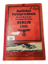 ORIGINAL 1941 THIRD REICH PHONE BOOK OF BERLIN