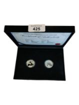 CANADA $20 CHRISTMAS SILVER COIN PAIR IN BOX WITH CERTIFICATE