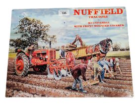 NUFFIELD METAL TRACTOR SIGN 40CM X 30CM