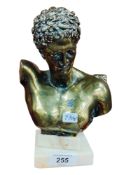 SIGNED BRONZE BUST A/F