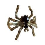 9 CARAT GOLD & SAPPHIRE SPIDER RING