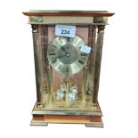 BRASS & GLASS MANTLE CLOCK