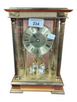 BRASS & GLASS MANTLE CLOCK