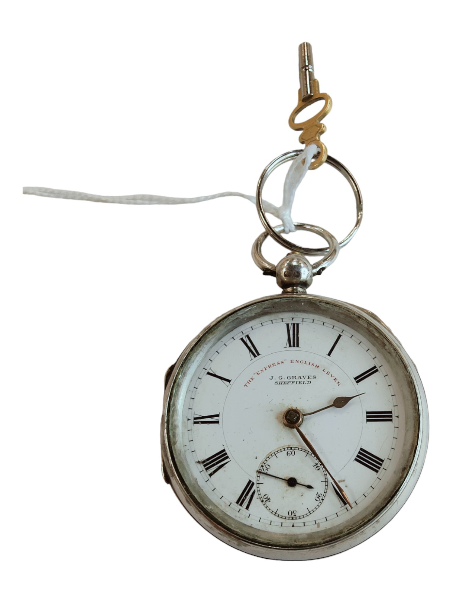SILVER POCKET WATCH - HALLMARKED FOR CHESTER - GOOD WORKING ORDER