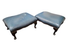 PAIR OF LEATHER STOOLS