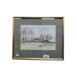 DENNIS ORME SHAW - WATERCOLOUR - LANDSCAPE 24CM X 17CM