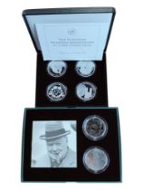 2 X COIN SET - THE PLATINUM WEDDING ANNIVERSARY £5 COIN COLLECTION, 50TH ANNIVERSARY OF THE DEATH OF