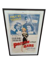 BRIAN DESMOND HURST COLLECTION - 'PRISON BARS' (1938) POSTER. THIS MOVIE WAS NEW YORK LIFE MAGAZINE