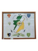 FRAMED REPUBLICAN PRISON ART HANDKERCHIEF SIGNED 'JOHN CONNOLLY MAGHABERRY GAOL 2001'