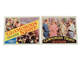 BRIAN DESMOND HURST COLLECTION - 2 X MOVIE LOBBY CARDS - 'GLAMOROUS NIGHT' (1937)