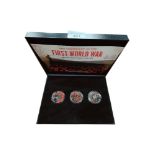 THE CENTENARY OF THE FIRST WORLD WAR BRITISH ISLES THREE COIN SET IN BOX WITH CERTIFICATE