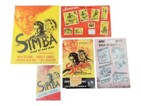 BRIAN DESMOND HURST COLLECTION – ORIGINAL MOVIE PRESS PACKS (NO CUTS) AND PUBLICITY - 'SIMBA'