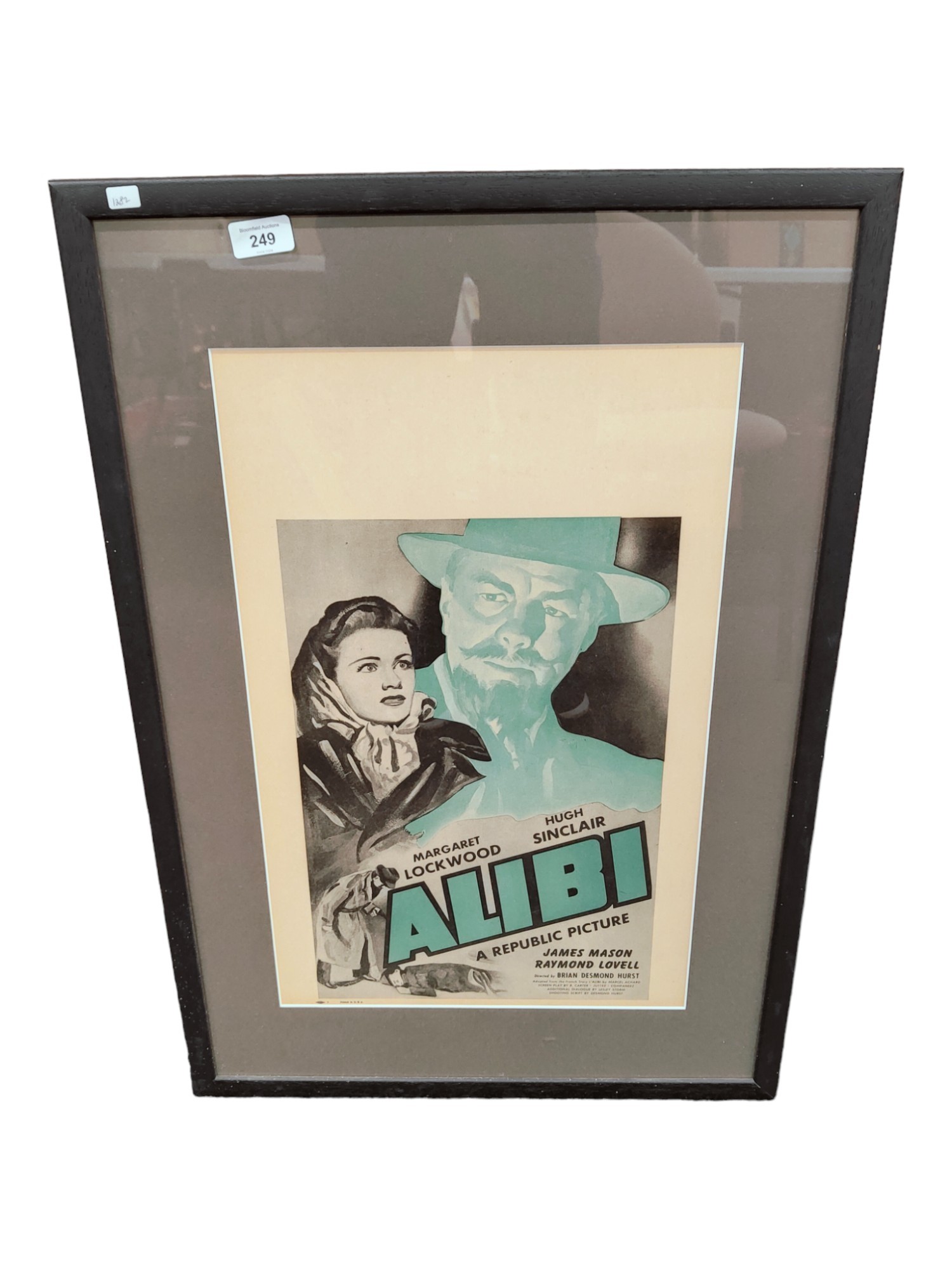 BRIAN DESMOND HURST COLLECTION - 'ALIBI' (1942) MOVIE POSTER. THIS WAS A BREAKTHROUGH MOVIE