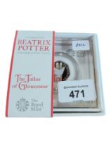 THE TAILOR OF GLOUCESTER 2018 UK 50p SILVER PROOF COIN IN BOX WITH CERTIFICATES