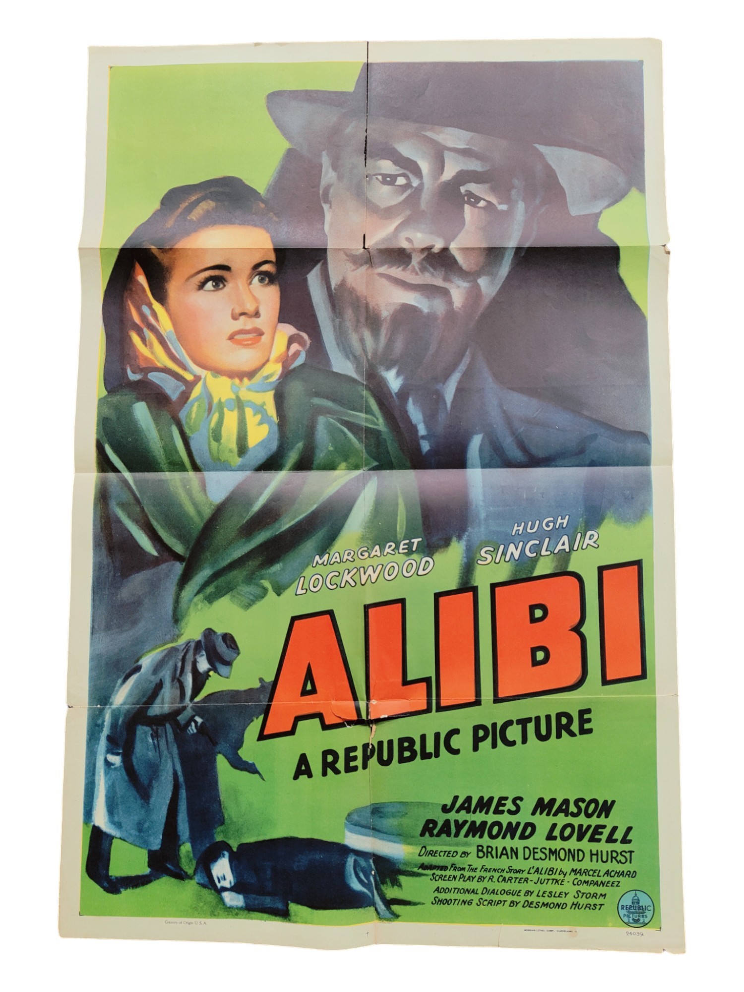 BRIAN DESMOND HURST COLLECTION - MOVIE POSTER - 'ALIBI'