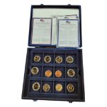 CASED SET OF THE OFFICIAL UNITED STATES MINT GOLD PLATED PRESIDENTIAL DOLLARS COLLECTION COMPLETE