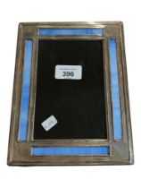 SILVER & STAINED GLASS PHOTO FRAME 21CM X 16CM