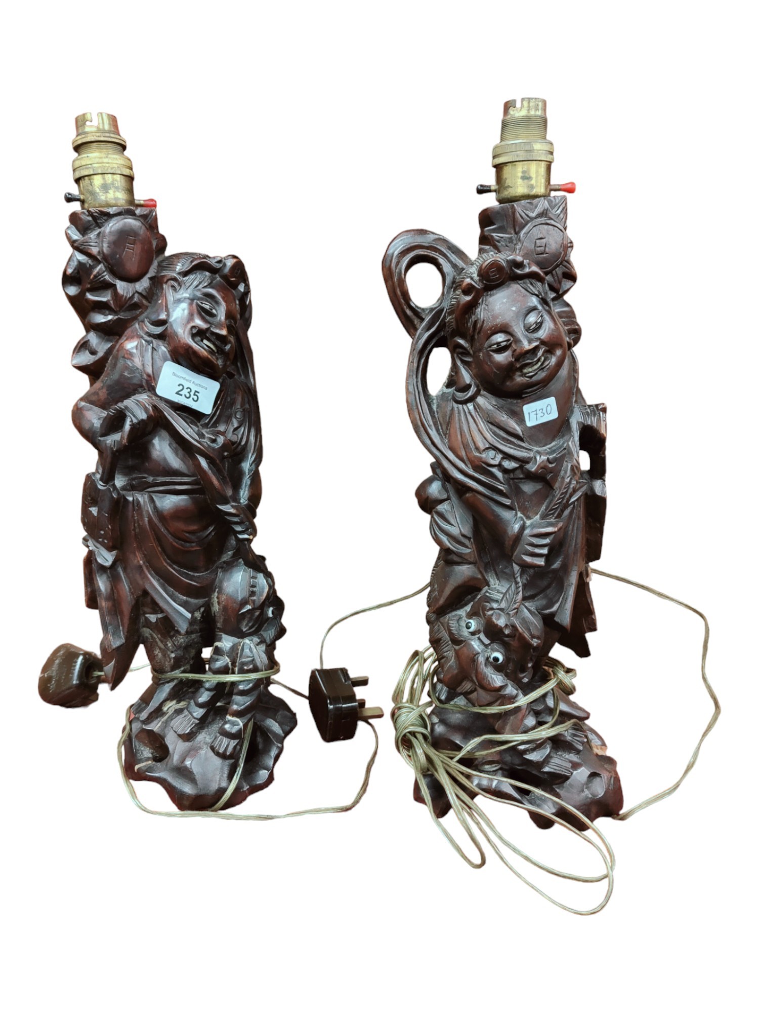 PAIR OF ANTIQUE CHINESE LAMPS