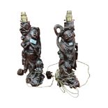 PAIR OF ANTIQUE CHINESE LAMPS