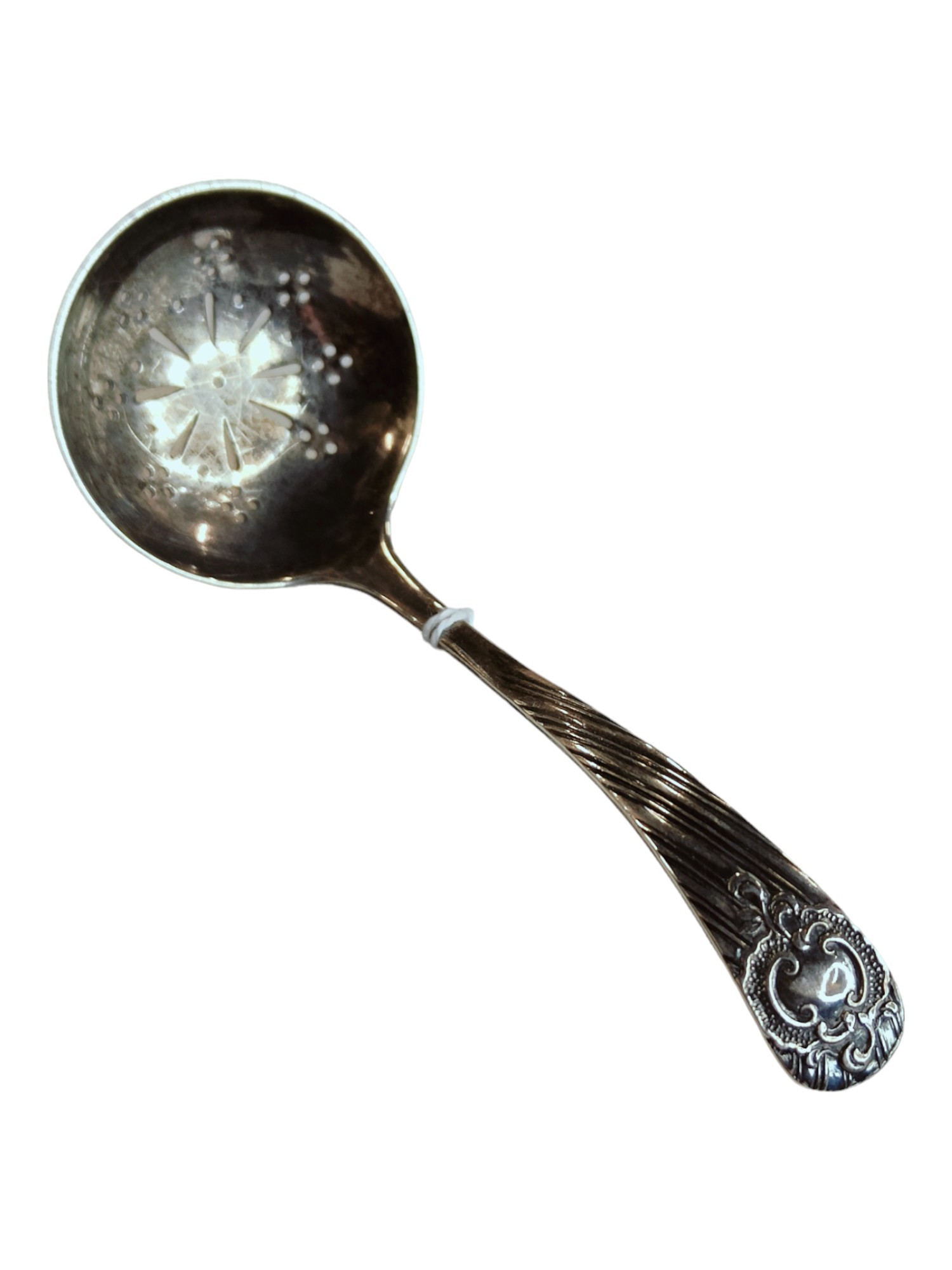 ANTIQUE SILVER STRAINER SPOON