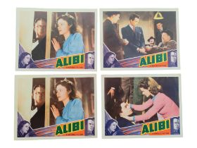 BRIAN DESMOND HURST COLLECTION 4 X MOVIE LOBBY CARDS - 'ALIBI' (1942)