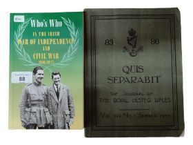 2 IRISH BOOKS - WHOS WHO IN THE IRISH WAR OF INDEPENDANCE AND CILVIL WAR & THE JOURNAL OF THE