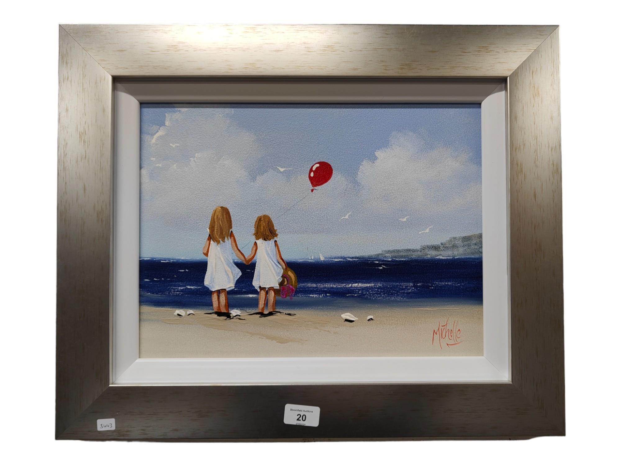 MICHELLE - OIL ON BOARD - THE RED BALLOON 41CM X 30CM