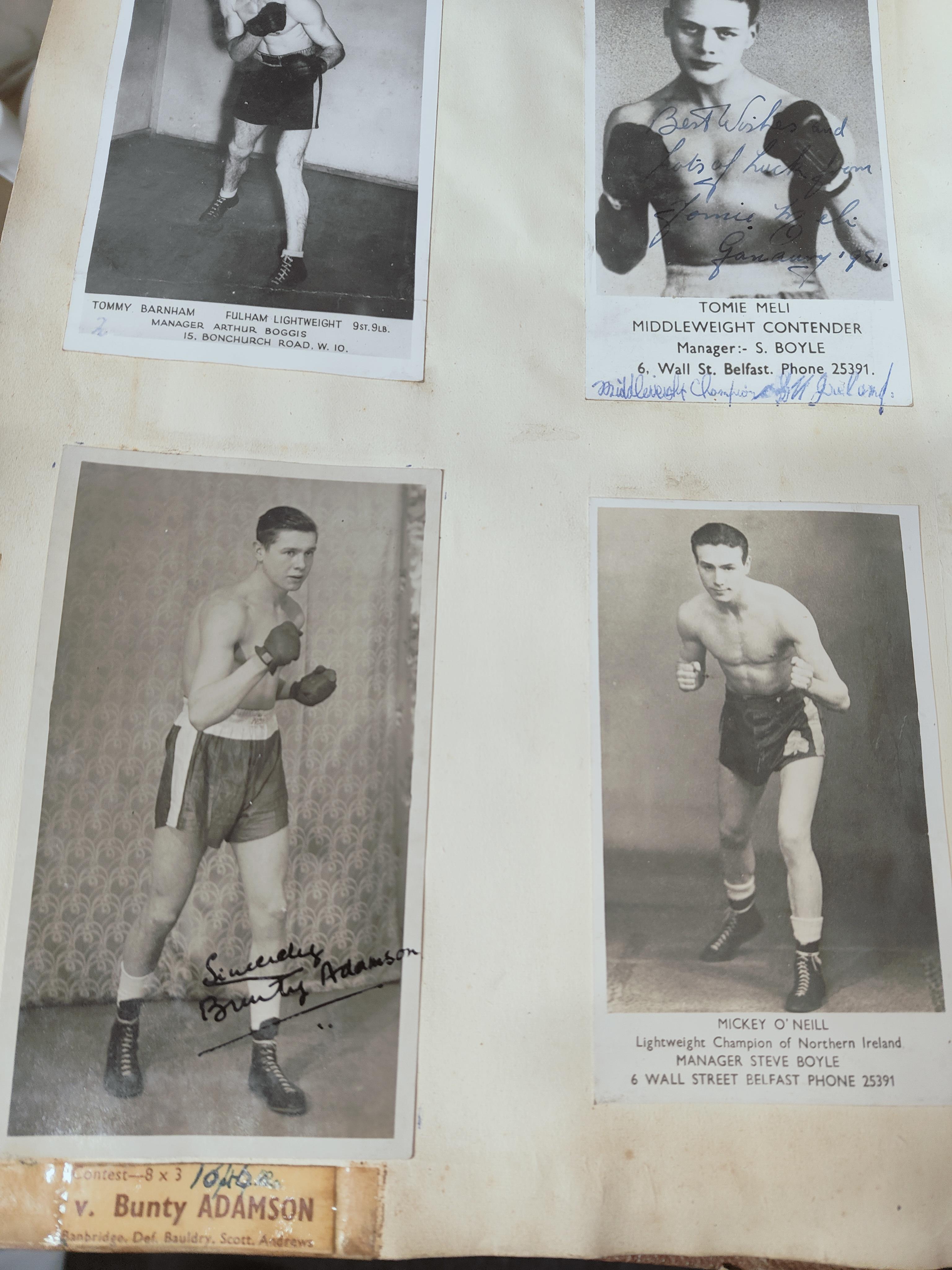 5 BOXING SCRAP BOOKS - LARGE QUANTITY OF NEWSPAPER CLIPPINGS, PHOTOGRAPHS & AUTOGRAPHS ETC - Image 8 of 20